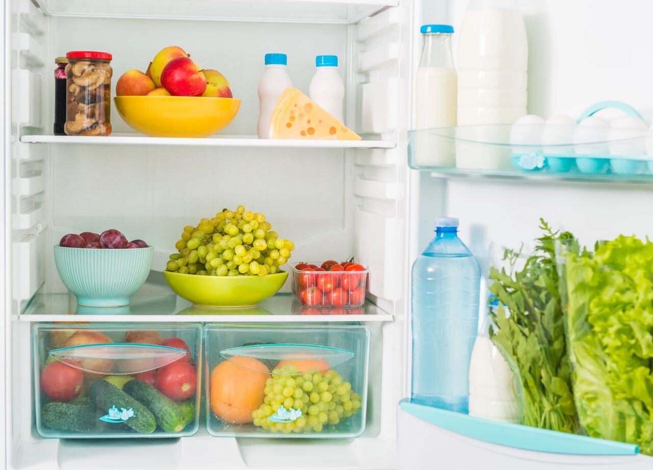 Fridge inseide with food