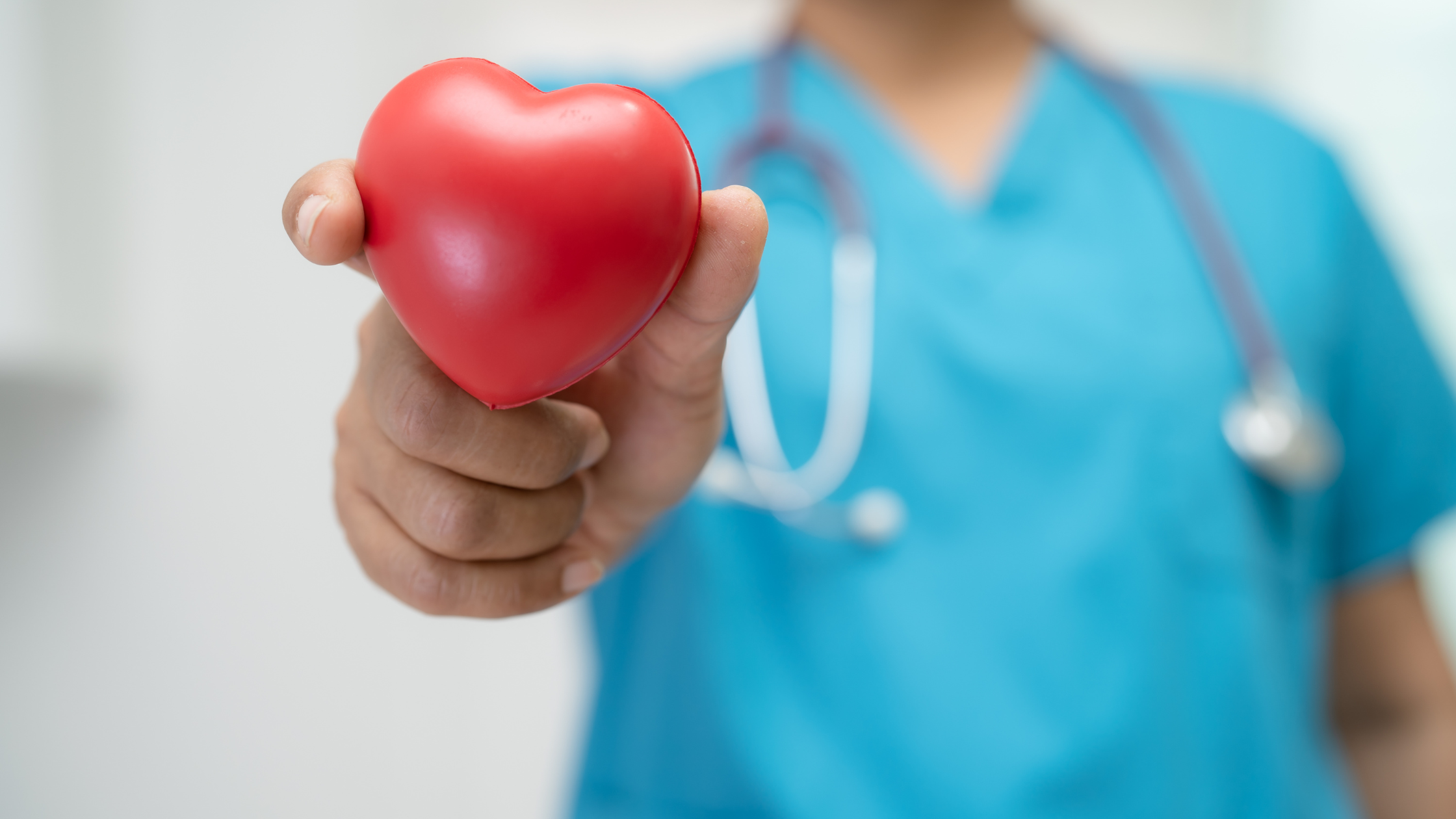 Healthcare professional holding a heart